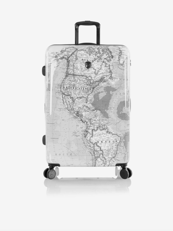 Heys Set od tri uzorkovana putna kofera u bijeloj boji Heys Journey 3G S,M,L Black/White Map