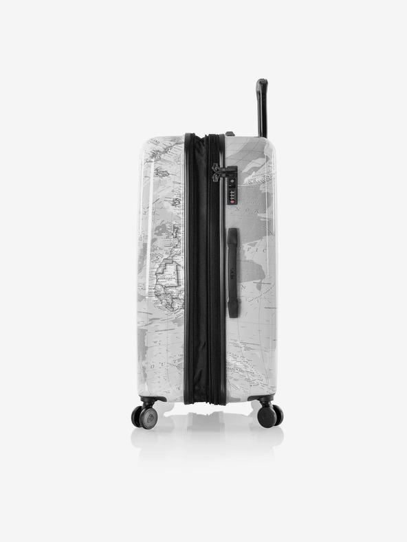 Heys Set od tri uzorkovana putna kofera u bijeloj boji Heys Journey 3G S,M,L Black/White Map