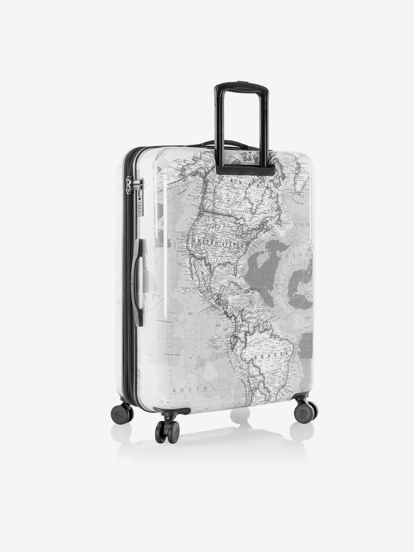 Heys Set od tri uzorkovana putna kofera u bijeloj boji Heys Journey 3G S,M,L Black/White Map