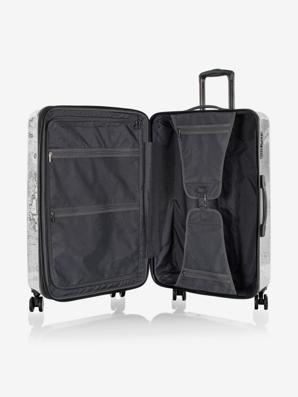 Heys Set od tri uzorkovana putna kofera u bijeloj boji Heys Journey 3G S,M,L Black/White Map