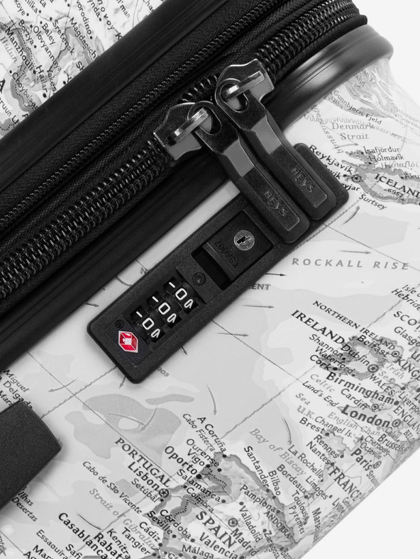 Heys Set od tri uzorkovana putna kofera u bijeloj boji Heys Journey 3G S,M,L Black/White Map