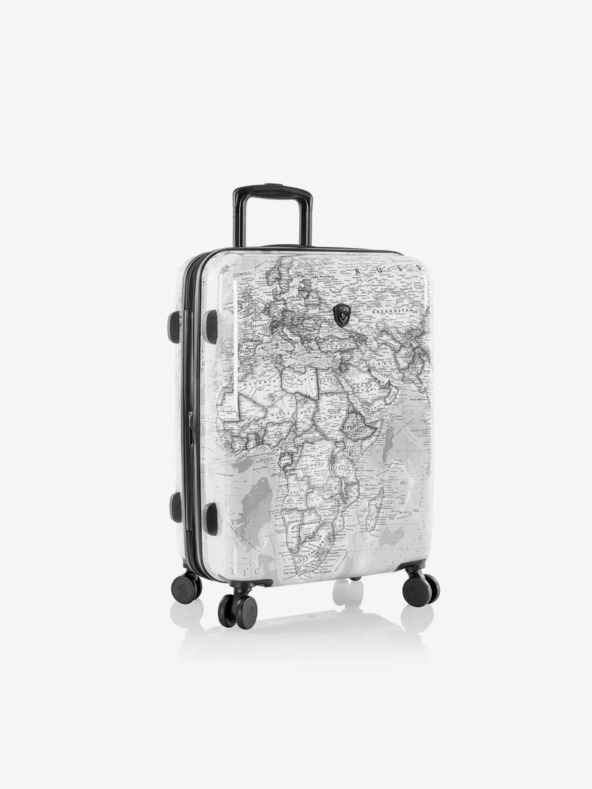 Heys Set od tri uzorkovana putna kofera u bijeloj boji Heys Journey 3G S,M,L Black/White Map