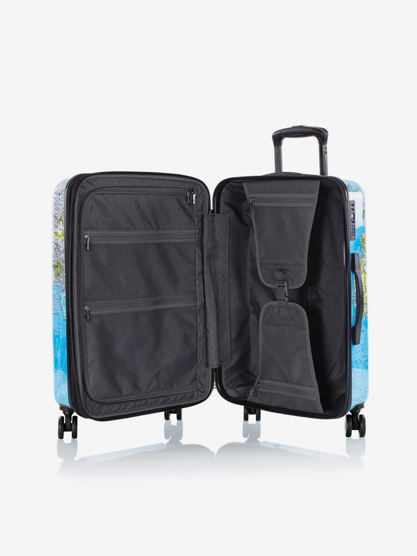 Heys Set od tri uzorkovana putna kofera u plavoj boji Heys Journey 3G S,M,L Blue Map