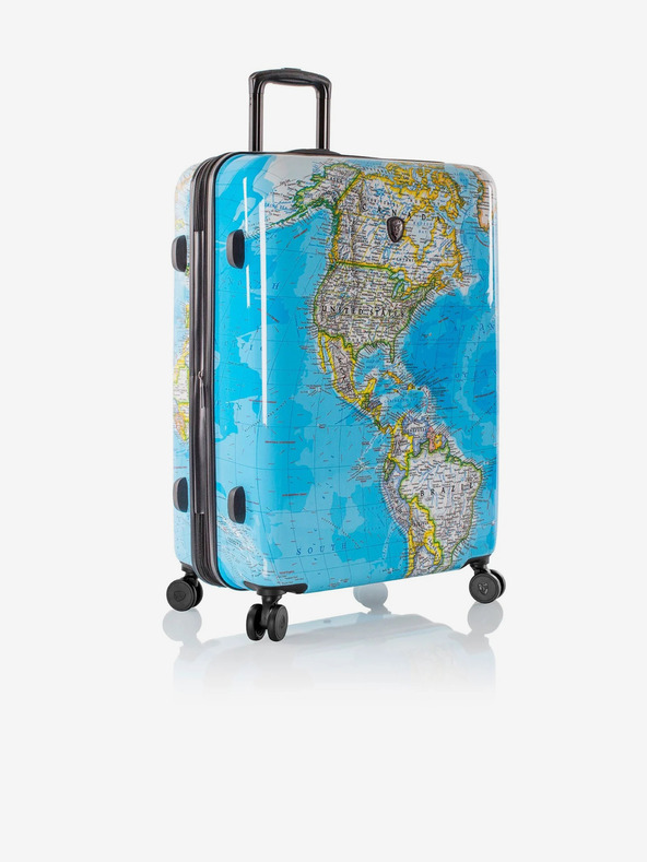 Heys Set od tri uzorkovana putna kofera u plavoj boji Heys Journey 3G S,M,L Blue Map