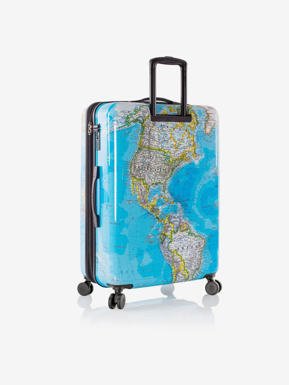 Heys Set od tri uzorkovana putna kofera u plavoj boji Heys Journey 3G S,M,L Blue Map
