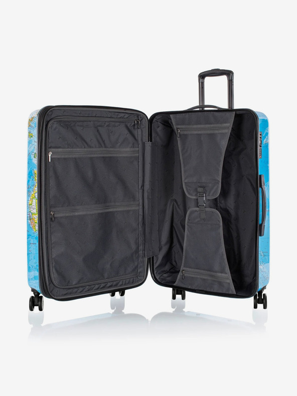 Heys Set od tri uzorkovana putna kofera u plavoj boji Heys Journey 3G S,M,L Blue Map