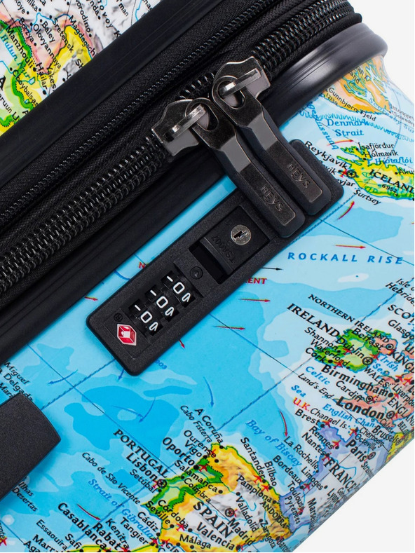 Heys Set od tri uzorkovana putna kofera u plavoj boji Heys Journey 3G S,M,L Blue Map