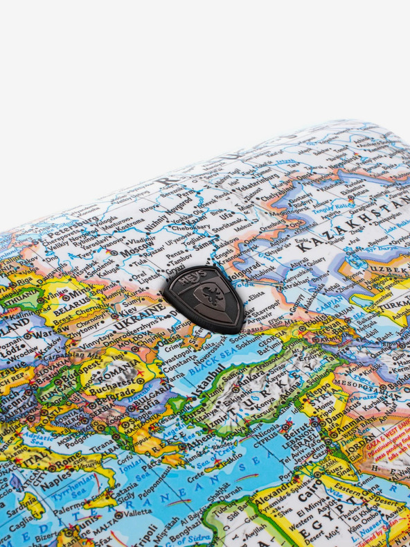 Heys Set od tri uzorkovana putna kofera u plavoj boji Heys Journey 3G S,M,L Blue Map