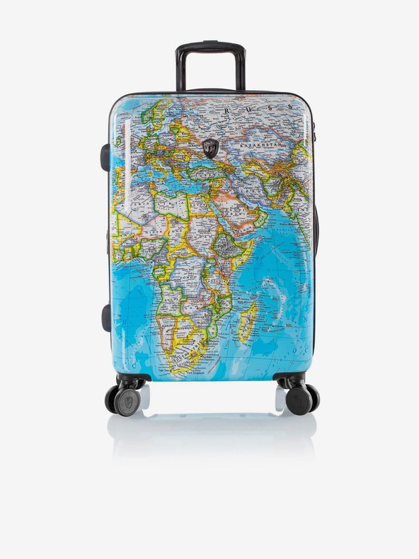 Heys Set od tri uzorkovana putna kofera u plavoj boji Heys Journey 3G S,M,L Blue Map