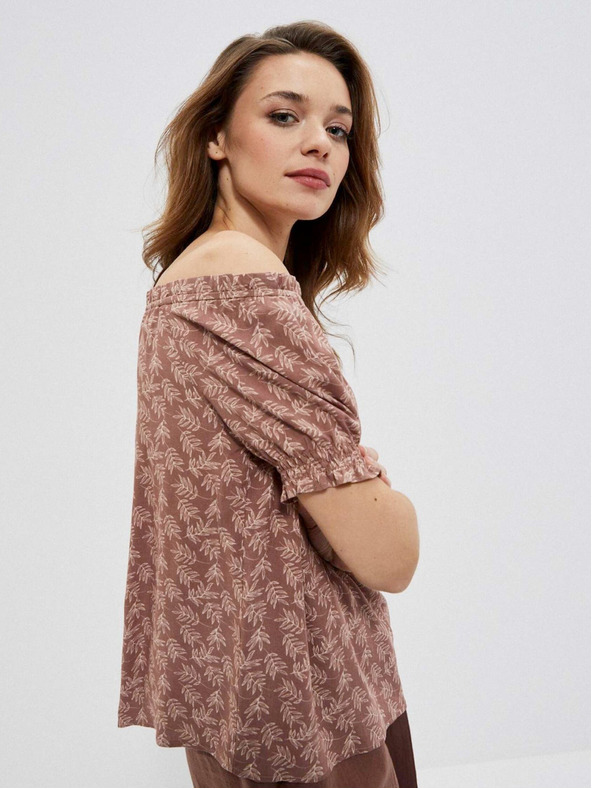 Moodo Moodo ženska smeđa cvjetna bluza