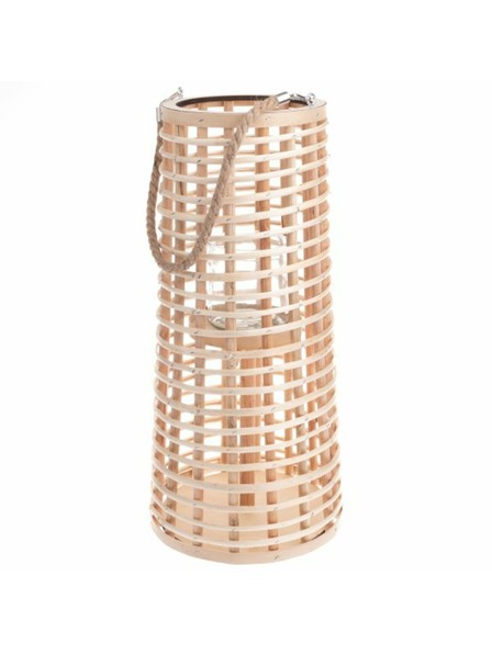 Casa de Engel Drveni lampion sa staklom, natural, 0/4