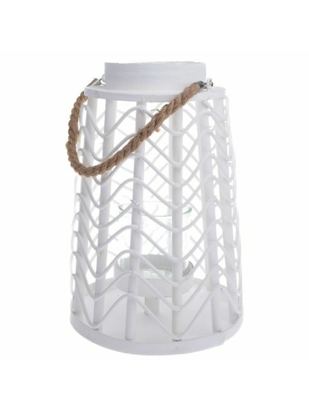 Casa de Engel Drveni lampion sa staklom, bijeli, 0/6