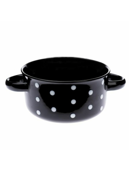 Casa de Engel Keramička zdjelica, crna s točkicama, 560ml, 6/24
