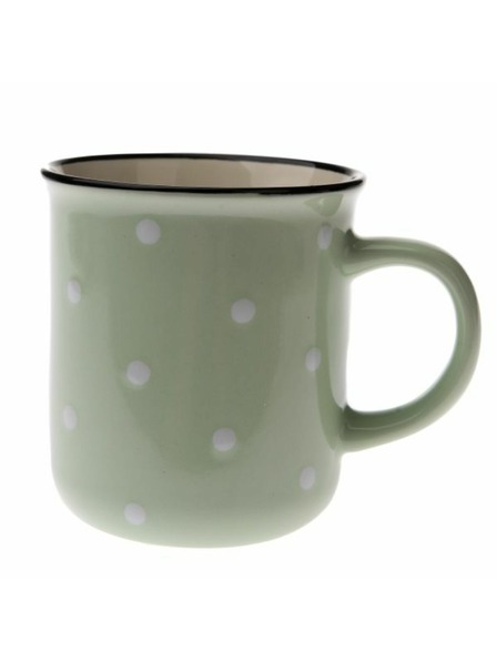 Casa de Engel Keramička šalica - svijetlozelena s točkicama, 350ml, 6/36