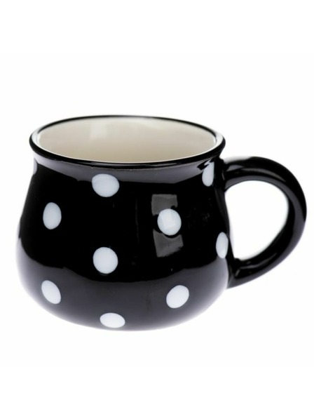 Casa de Engel Keramička šalica, crna s točkicama, 75ml, 24/144
