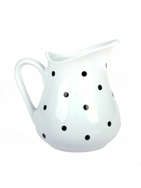 Casa de Engel Keramički vrč - bijeli s crnim točkicama, 500ml, 6/24