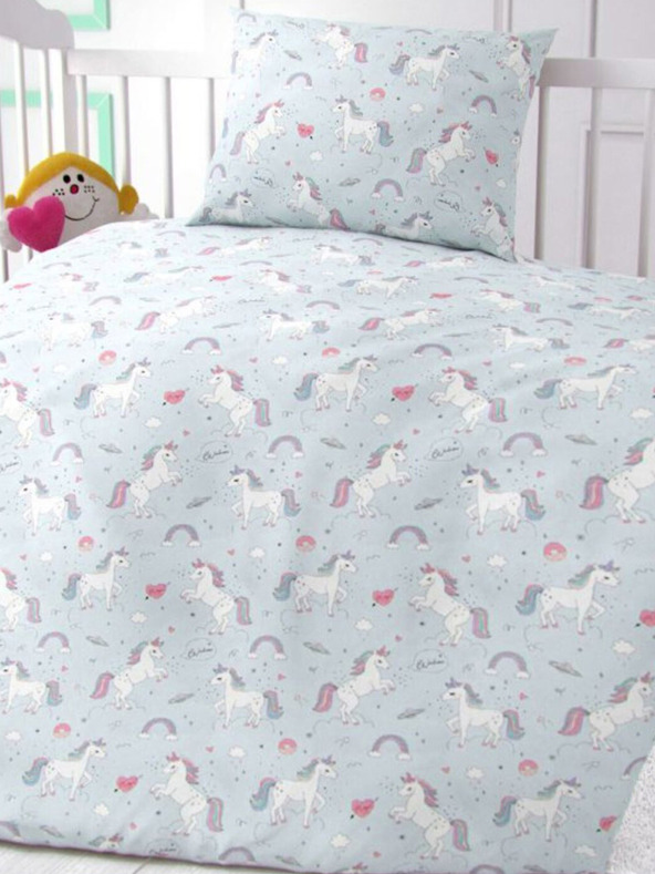 Kvalitex Posteljina za krevetić Unicorn siva