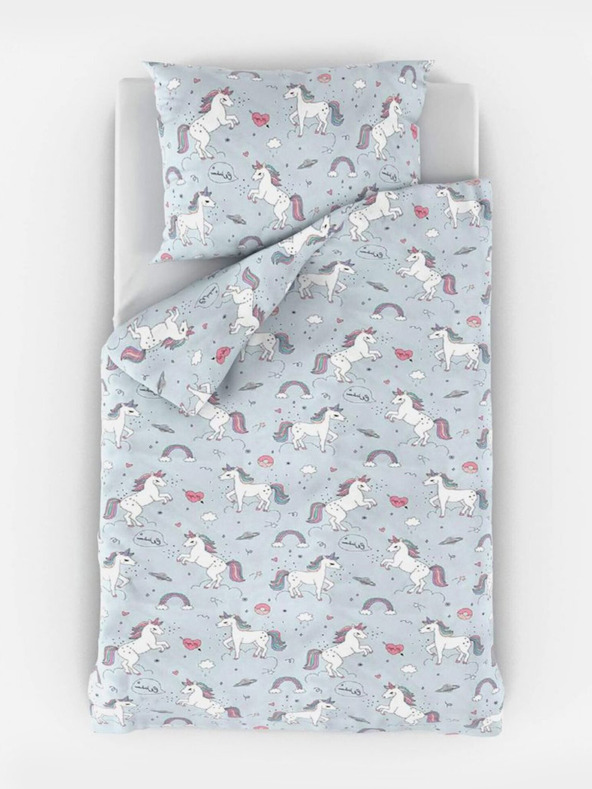 Kvalitex Posteljina za krevetić Unicorn siva