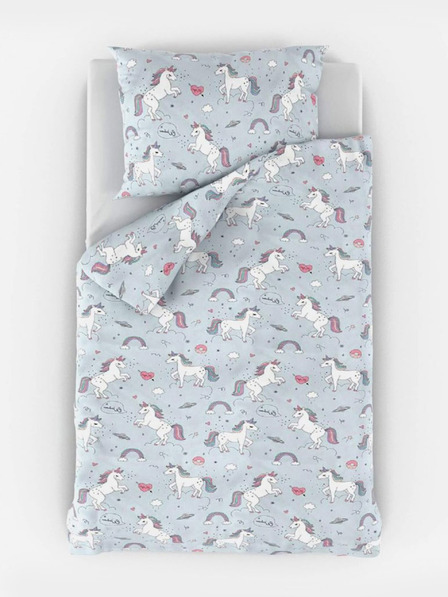 Kvalitex Posteljina za krevetić Unicorn siva