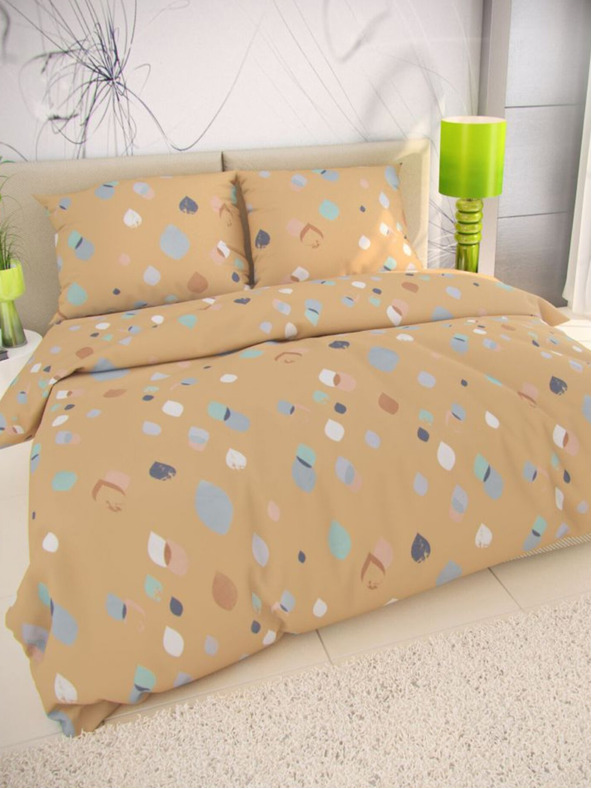 Kvalitex Francuska pamučna posteljina DELUX 200x200, 70x90cm Serena žuta Kvalitex