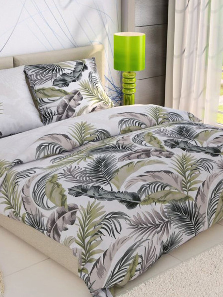 Kvalitex Francuska pamučna posteljina DELUX 240x200, 70x90cm PALMA bijela