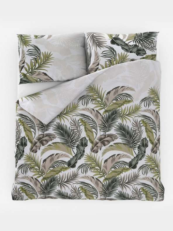 Kvalitex Francuska pamučna posteljina DELUX 240x200, 70x90cm PALMA bijela