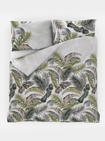 Kvalitex Francuska pamučna posteljina DELUX 240x200, 70x90cm PALMA bijela