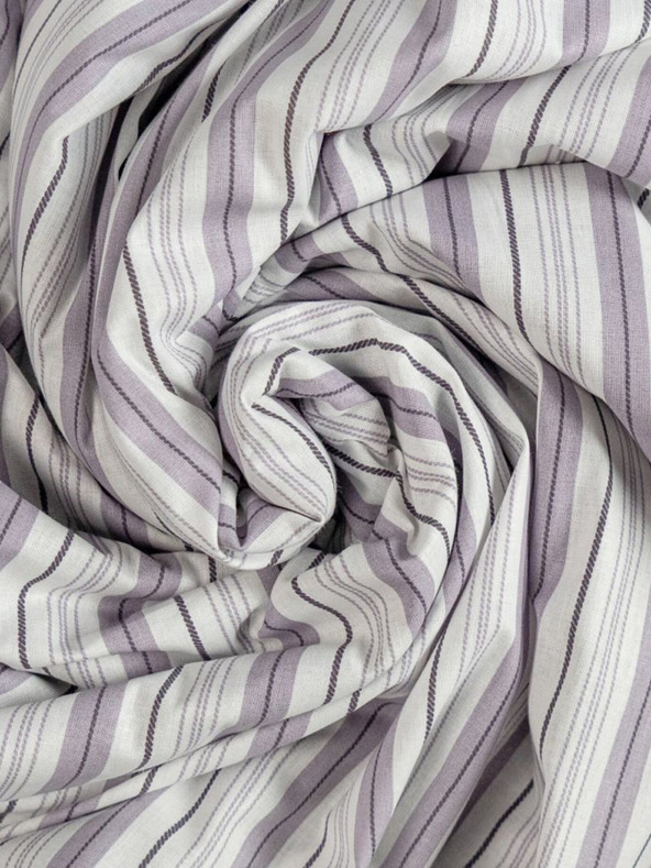 Kvalitex Pamučna rastezljiva plahta 200x200cm ljubičasta pruga Kvalitex