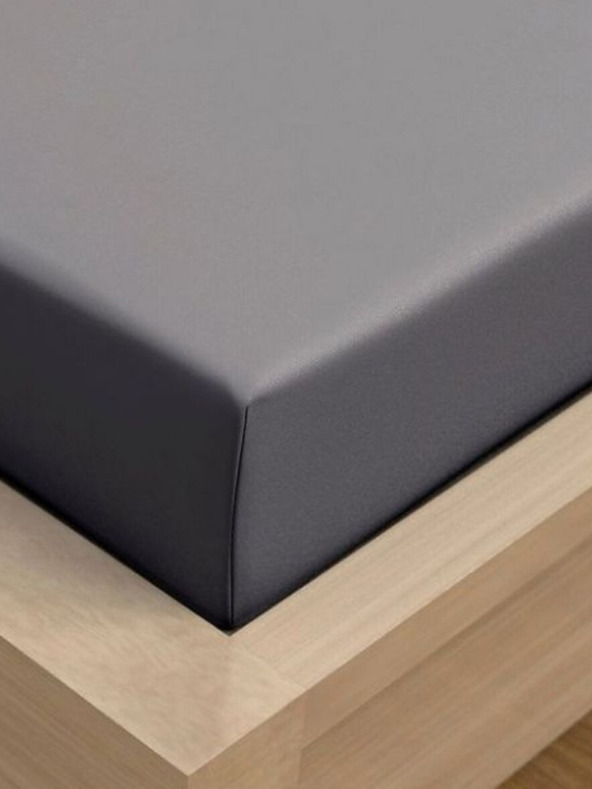 Kvalitex Jersey plahta s likrom 140x200cm tamno siva