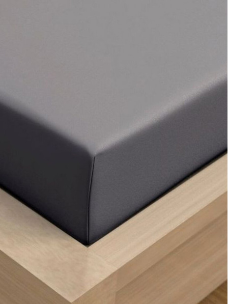 Kvalitex Jersey posteljina s likrom za jednu osobu 90x200cm tamno siva Kvalitex