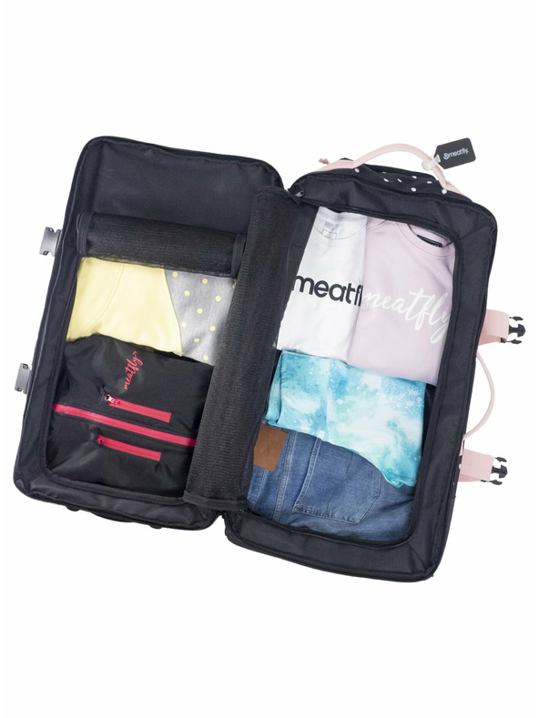 Meatfly Meatfly kofer Contin White Dot / Powder Pink | Crna | Volumen 100 L