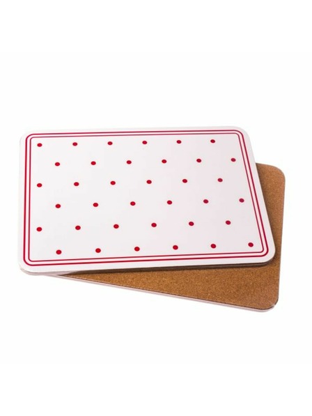 Casa de Engel Plutene podmetače - bijela s točkicama - set od 2 komada, 0/18