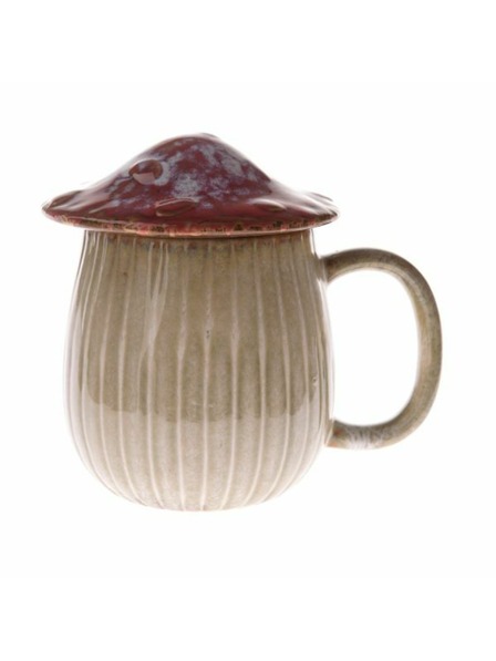Casa de Engel Keramička šalica s poklopcem - gljiva, 550ml, crvena, 1/16
