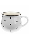 Casa de Engel Keramička šalica, bijela s crnim točkicama, 770ml, 6/24