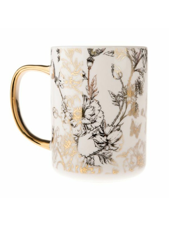 Casa de Engel Porculanska šalica sa zlatnom ručkom, 425ml, 12/36