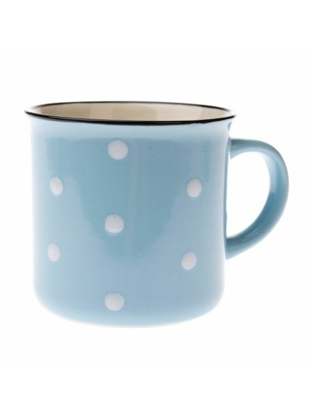 Casa de Engel Keramička šalica - svijetlo plava s točkicama, 470ml, 6/24