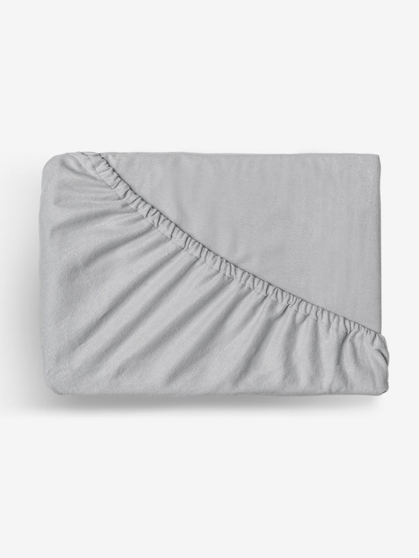 Kvalitex Flanelasta rastezljiva plahta 220x200cm svijetlo siva