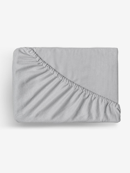 Kvalitex Flanelasta rastezljiva plahta 220x200cm svijetlo siva