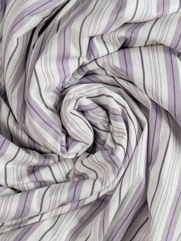 Kvalitex Pamučna elastična plahta 140x200cm ljubičasti pruge Kvalitex