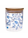 Casa de Engel Staklena posuda s bambusovim poklopcem - plavi cvjetovi, 440ml, 4/48