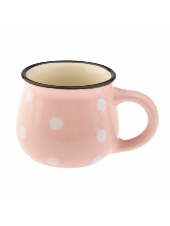 Casa de Engel Keramička šalica - losos s točkicama, 75ml, 24/144