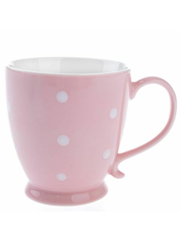 Casa de Engel Porculanska šalica, ružičasta s točkicama, 440ml, 6/36