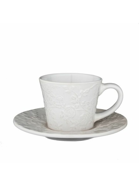 Casa de Engel Keramička šalica s tacnom s cvjetićima, 4/24