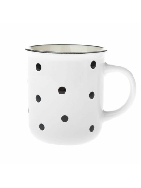 Casa de Engel Keramička šalica, bijela s crnim točkicama, 350ml, 6/36