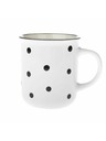 Casa de Engel Keramička šalica, bijela s crnim točkicama, 350ml, 6/36