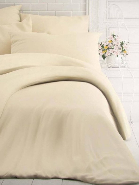 Kvalitex Francuska obična pamučna posteljina 220x200, 70x90cm krem