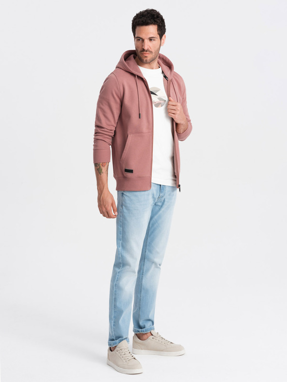 Ombre Clothing Muška pamučna dukserica BASIC sa zipom Ombre Clothing