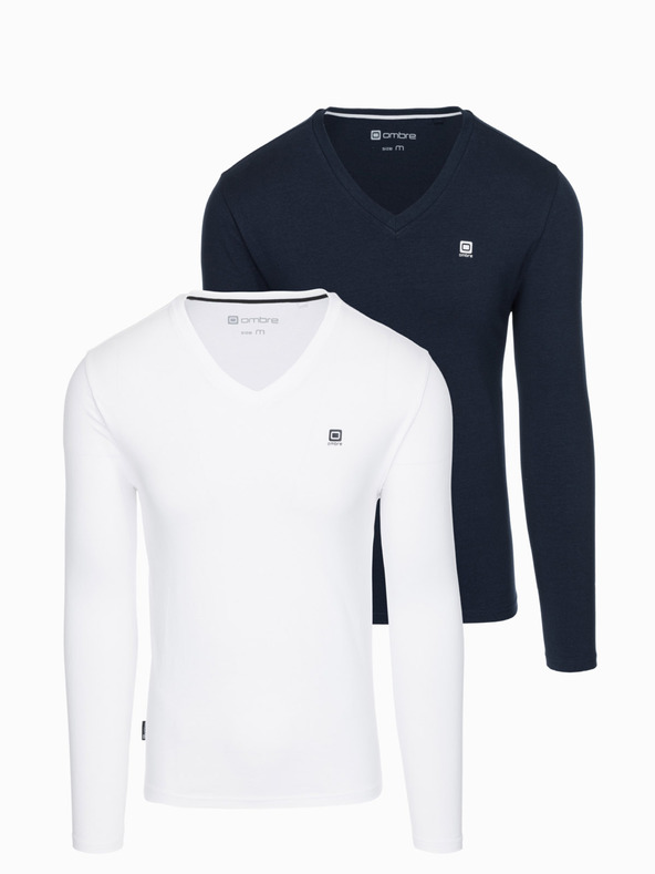 Ombre Clothing Muški komplet s dugim rukavima V-IZREK - kombinacija 2 komada V1 Z87 Ombre odjeća