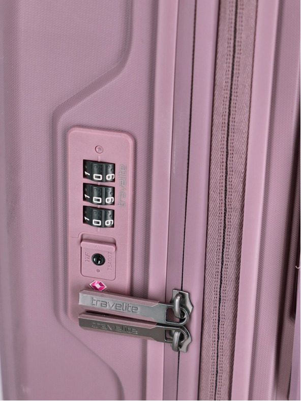 Travelite Ženski ružičasti putni kofer Travelite Elvaa 4w M Rosé