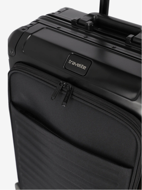 Travelite Crni putni kovčeg Travelite Next 4w S Prednji džep